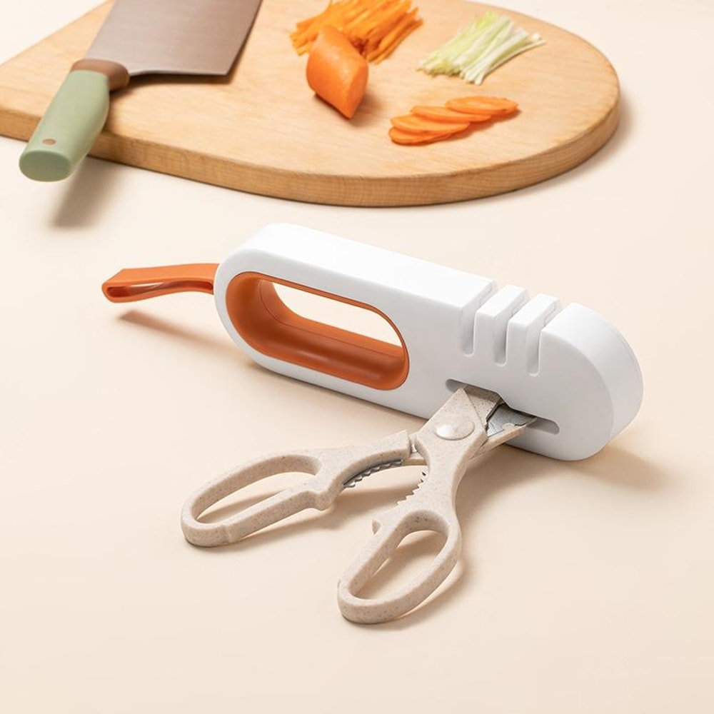 Kitchen Knife Sharpener With Scissor Slot And NonSlip Base 3