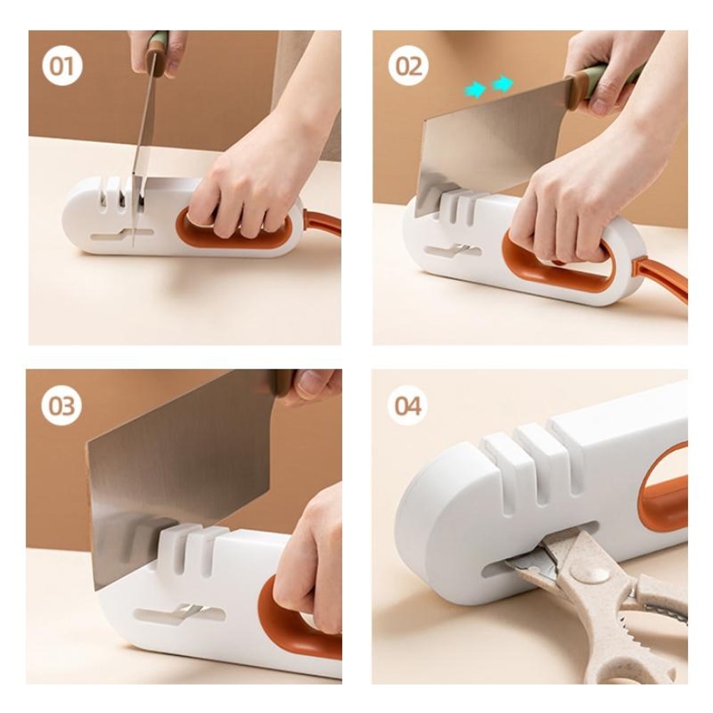 Kitchen Knife Sharpener With Scissor Slot And NonSlip Base 4