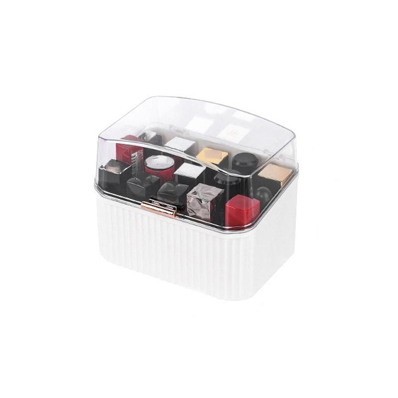 Desktop Cosmetic Storage Box Makeup Organizer With Dustproof Lid Lipstick Holder 0
