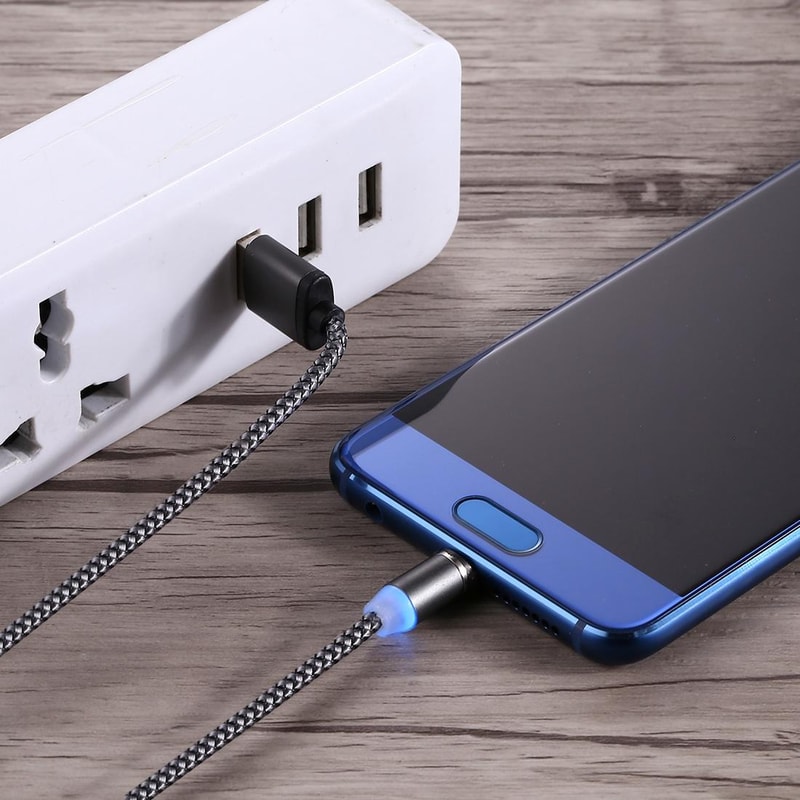 360 Degree Magnetic USB C Cable With LED Indicator Fast Charging Type C Charger 6