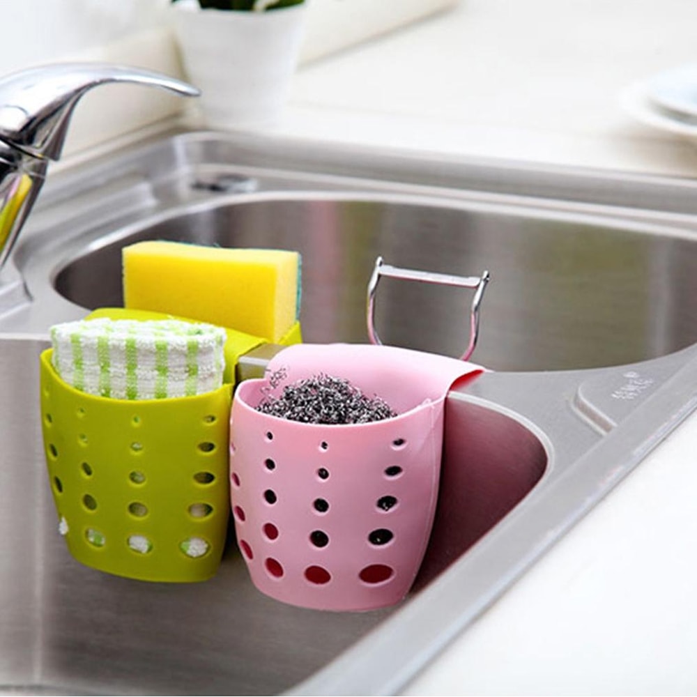 Saddle Drain Basket Kitchen Sink Sponge Storage Drainage Sink 5