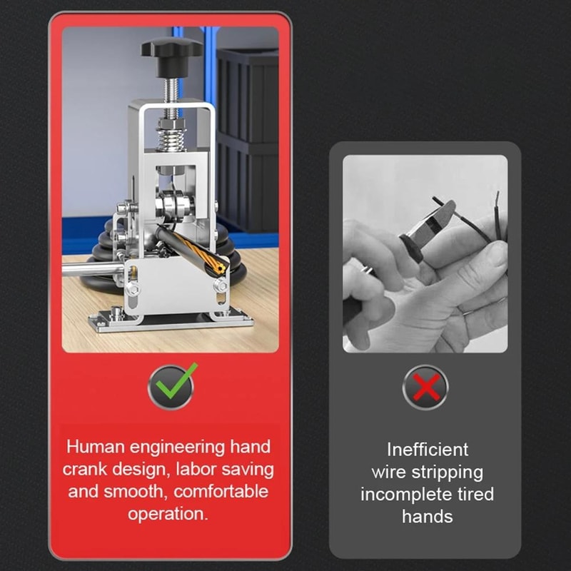 Hand Crank Wire Stripping Machine Cable Stripping Tool for Copper Wire Recycling
