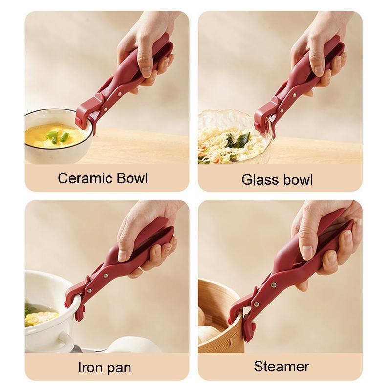 Heat Resistant Dish Clip Non Slip Plate Holder Anti Scald Kitchen Tongs 5
