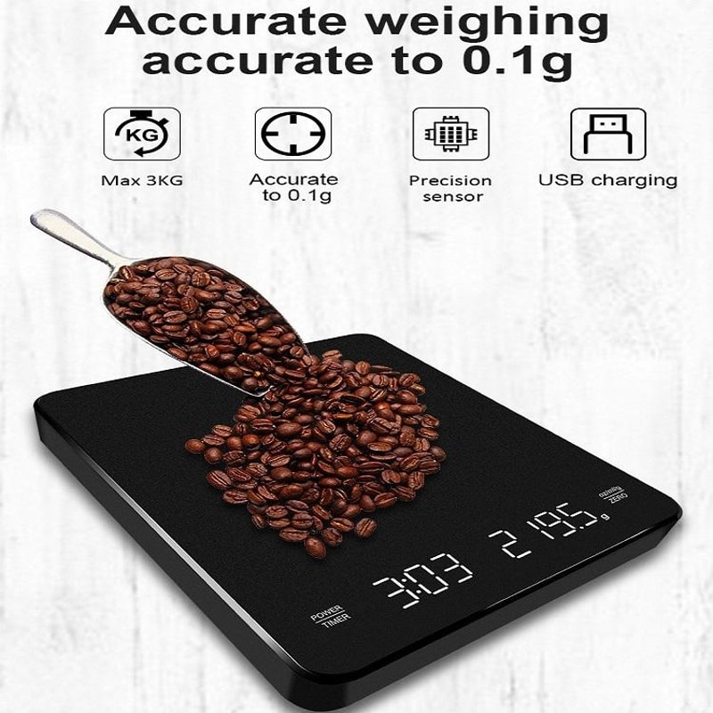 Digital Coffee Scale with Timer LED Kitchen Precision Scale for Espresso Brewing