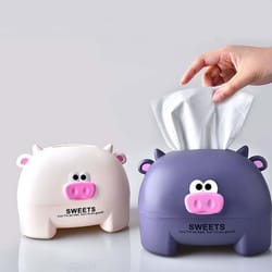 cute cartoon calf tissue box holder decorative tissue box cover for home desk organizer