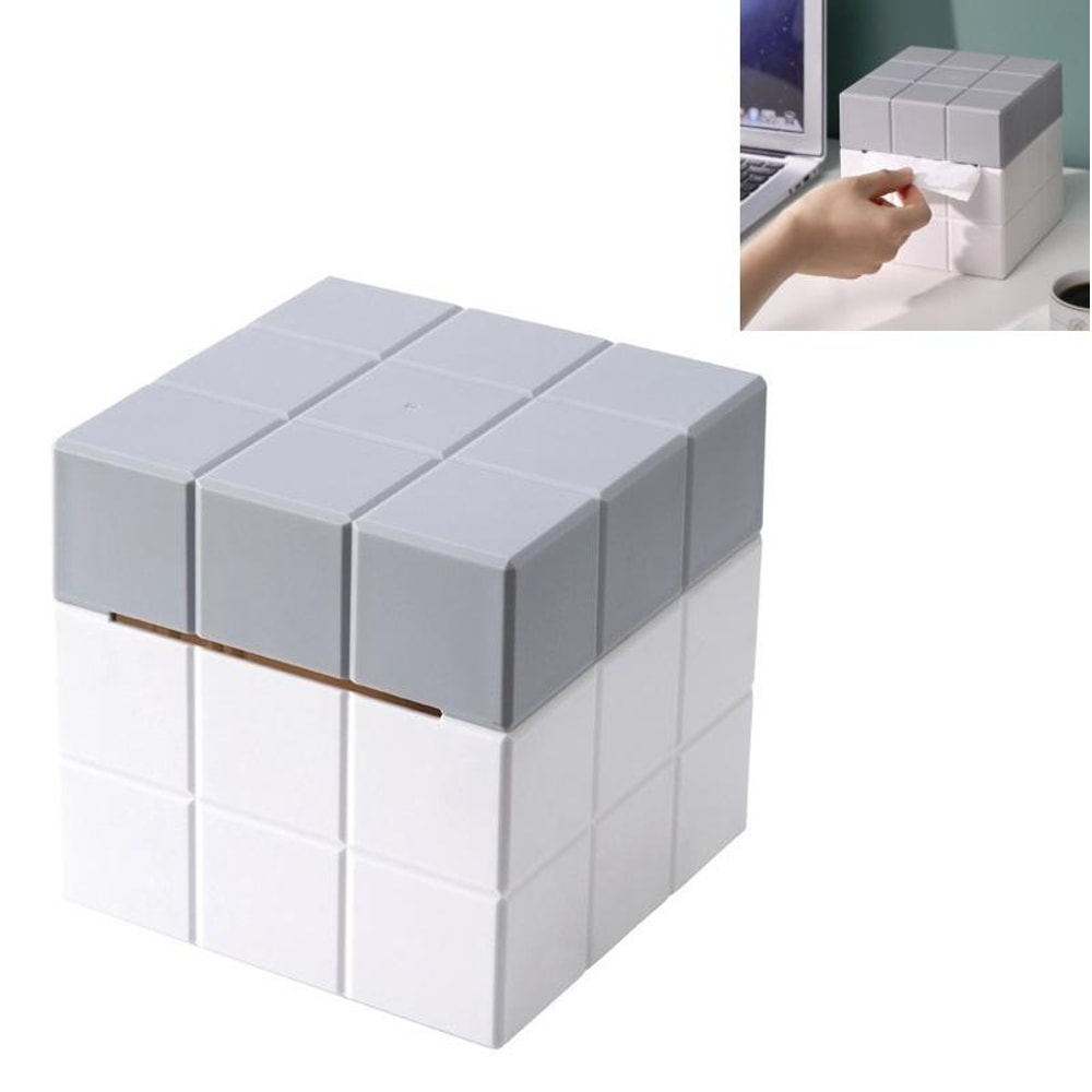 Modern Cube Tissue Box Holder With Desktop Organizer Storage For Home Office 7