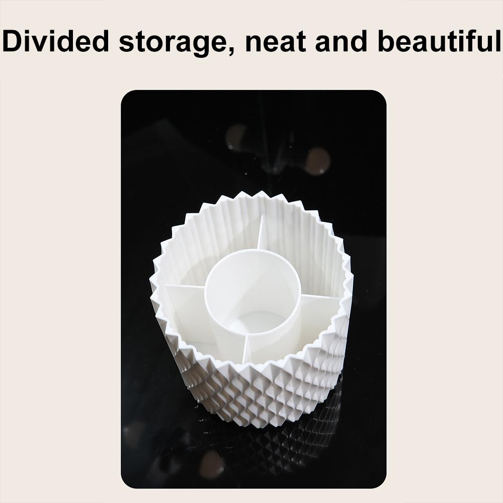 Makeup Organizer Large Capacity Cosmetics Storage Box with Covered Brush Holder