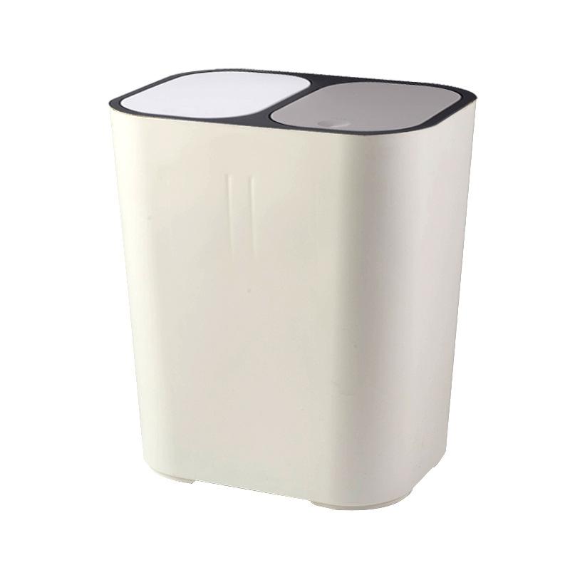 Double Compartment Press Lid Kitchen Waste Sorting Bin Odor Proof Recycling Trash Can Household Org 1