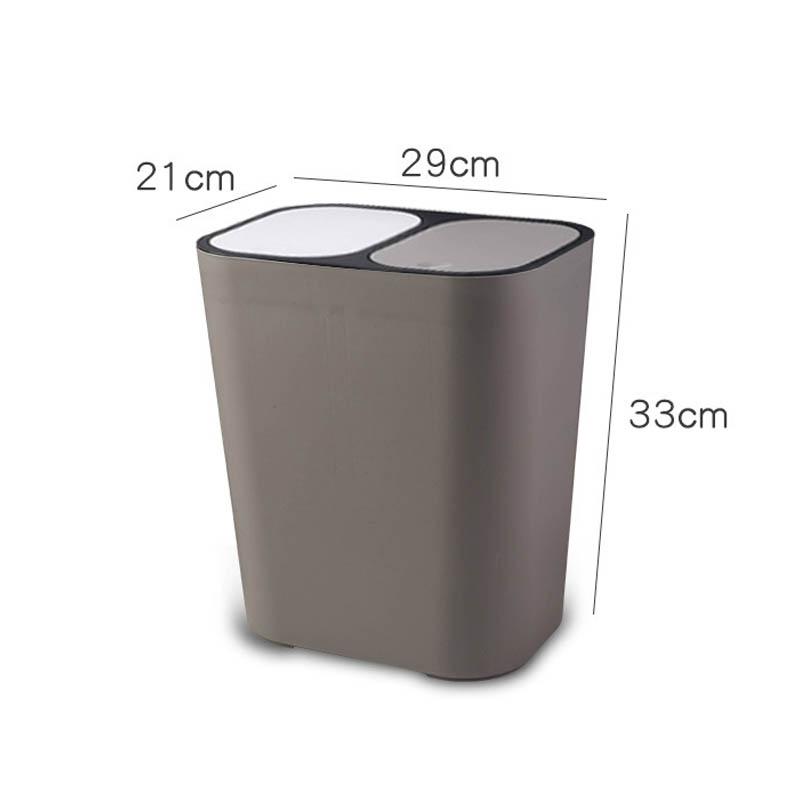 Double Compartment Press Lid Kitchen Waste Sorting Bin Odor Proof Recycling Trash Can Household Org 3