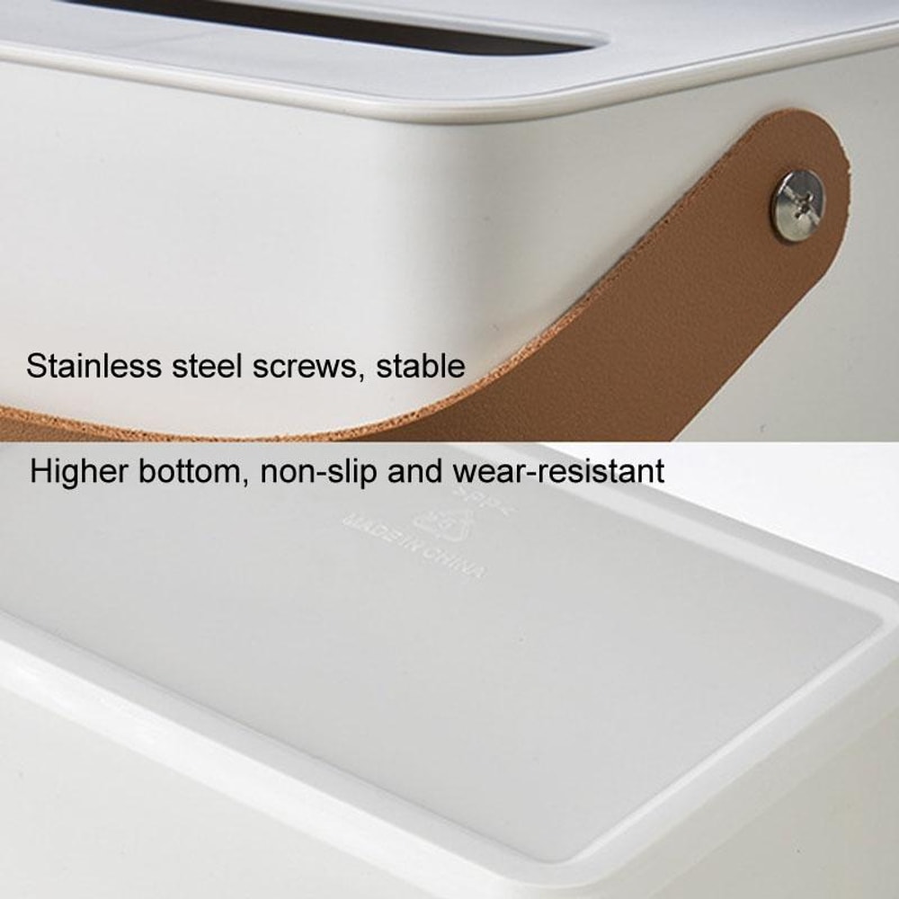 Modern PU Leather Tissue Box Cover With Storage Drawer For Coffee Table Dining Use 4