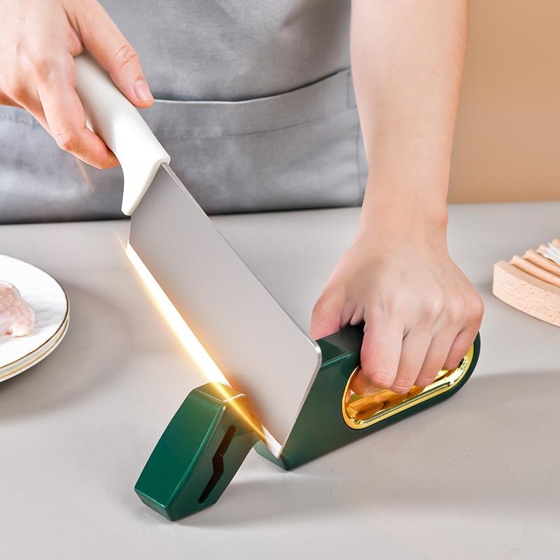 Manual Knife Sharpener For Kitchen Knives With Diamond Ceramic Tungsten Slots 1