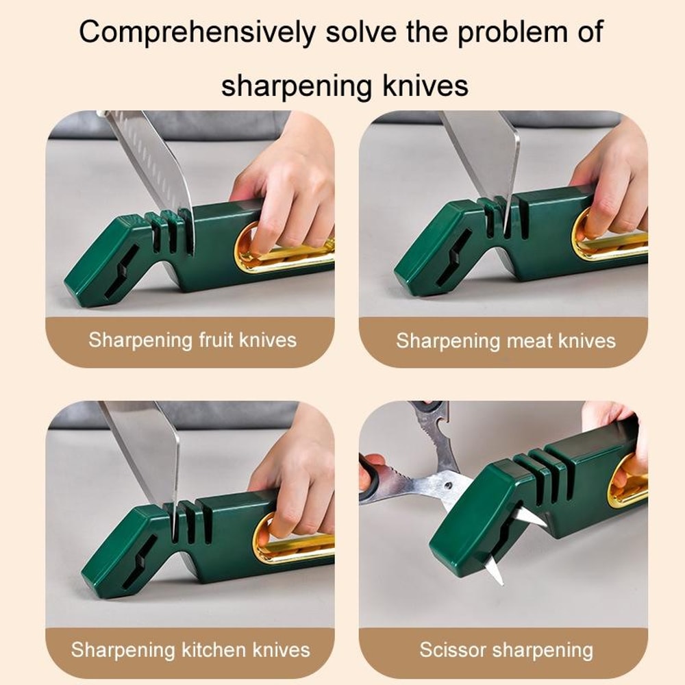 Manual Knife Sharpener For Kitchen Knives With Diamond Ceramic Tungsten Slots 9