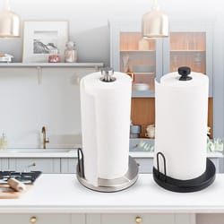 stainless steel vertical paper towel holder with damping no drill kitchen paper roll holder