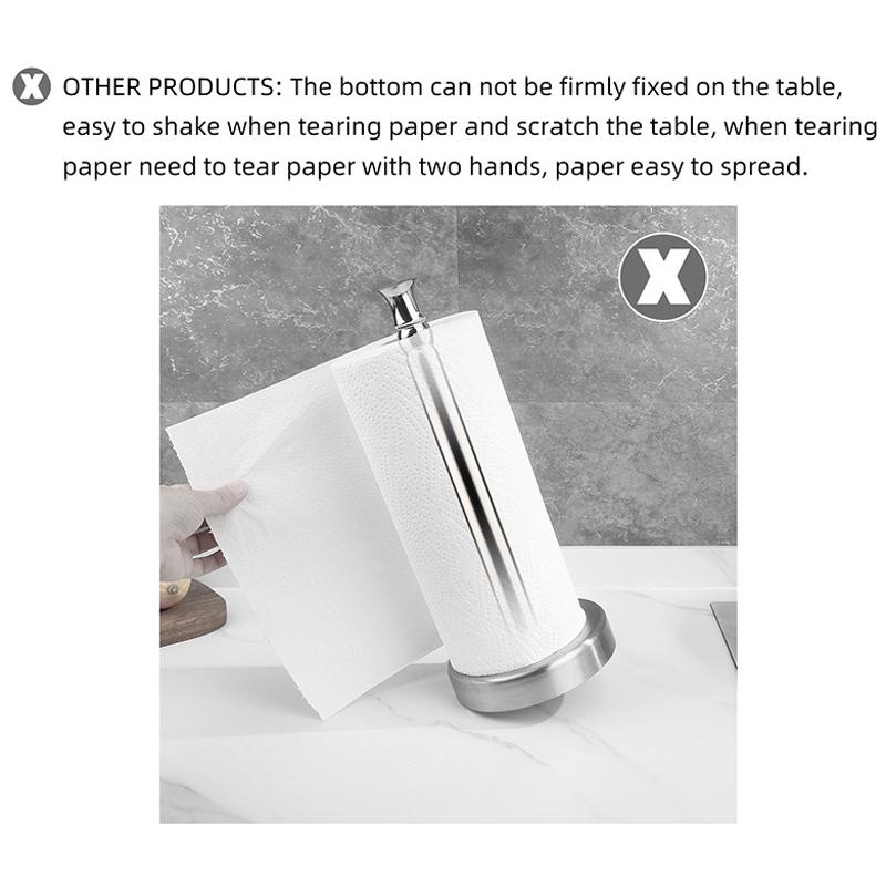 Stainless Steel Vertical Paper Towel Holder With Damping No Drill Kitchen Paper Roll Holder 1