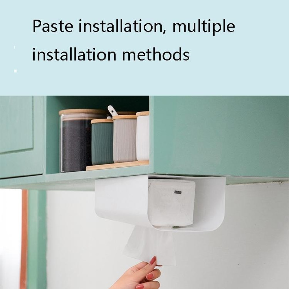 Wall Mounted Plastic Bag Dispenser And Paper Towel Holder For Kitchen Organization 4