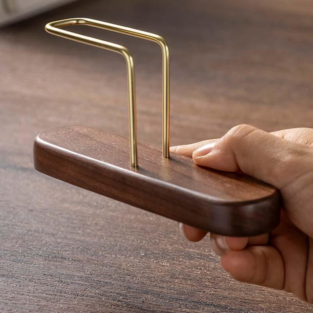 Solid Wood Coffee Filter Holder Box Walnut Oak Drip Paper Organizer Stand 1