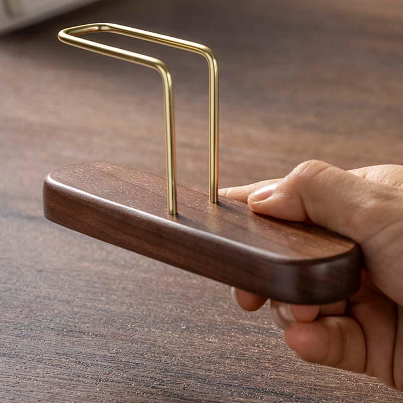 Solid Wood Coffee Filter Holder Box Walnut Oak Drip Paper Organizer Stand 1