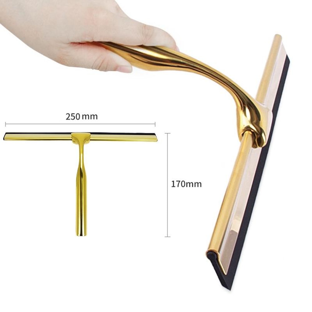 Stainless Steel Window Glass Squeegee with Hook, Bathroom Shower Glass Scraper Wiper