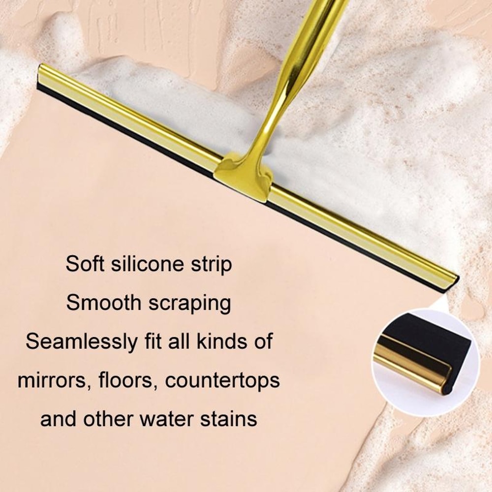 Stainless Steel Window Glass Squeegee with Hook, Bathroom Shower Glass Scraper Wiper