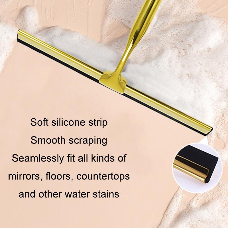 Stainless Steel Window Glass Squeegee with Hook, Bathroom Shower Glass Scraper Wiper