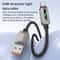 Fast Charging USB to Type C Cable with LED Streamer Light 1.2m Durable Braided Cord