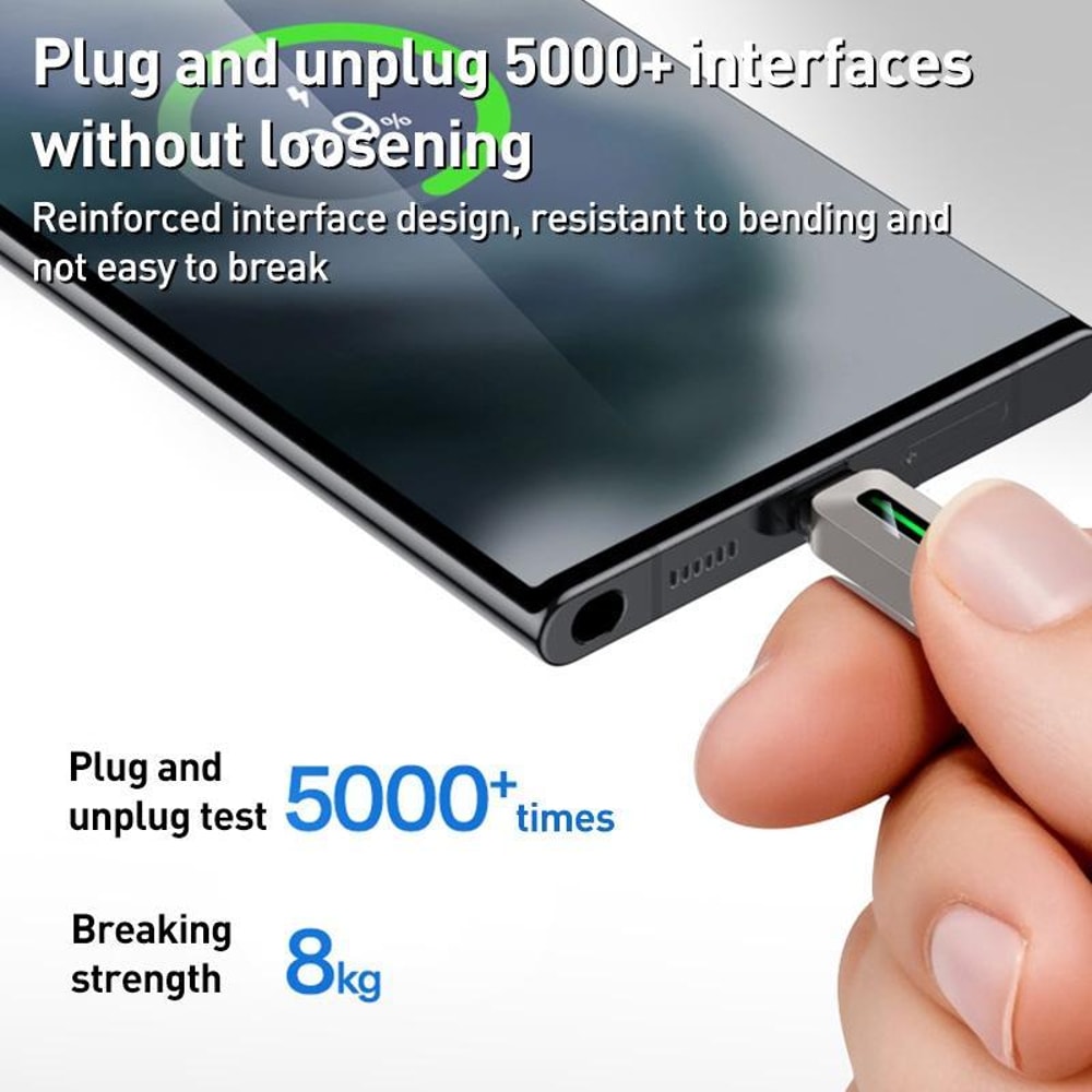 Fast Charging USB to Type C Cable with LED Streamer Light 1.2m Durable Braided Cord