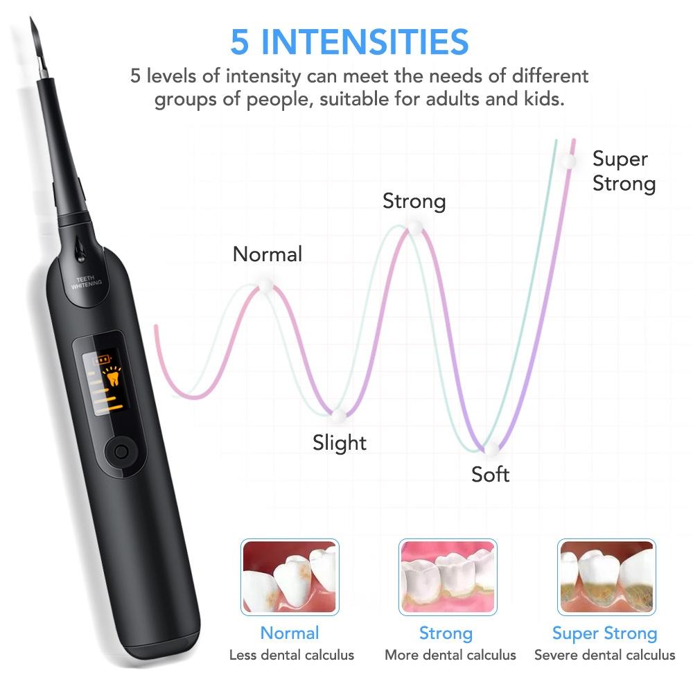Portable Electric Ultrasonic Dental Scaler and Plaque Remover for Home Teeth Cleaning Care Tool