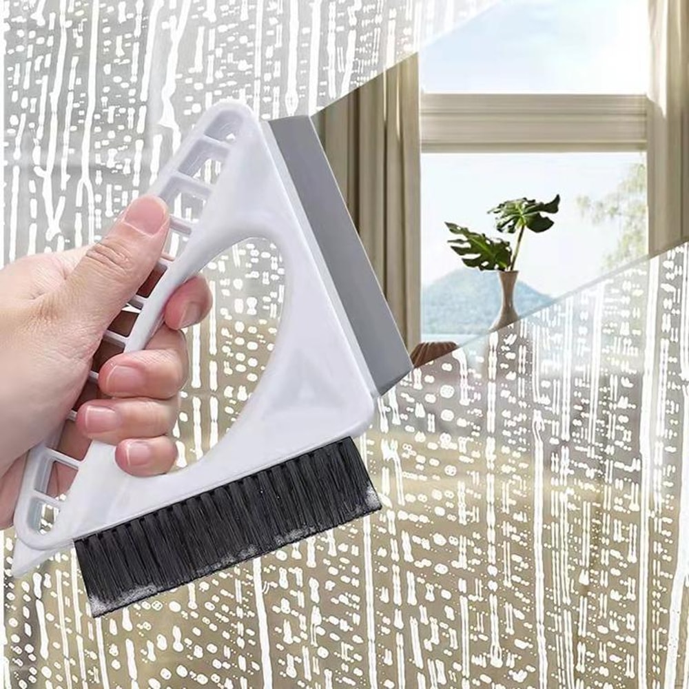Window Cleaning Tool Multifunctional Glass Cleaner Tool with Gap Brush for Home Glass Wiper