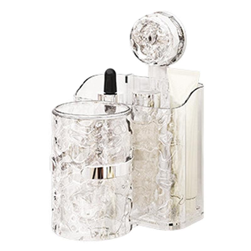 Wall Mounted Toothbrush Organizer Bathroom Storage Rack Transparent Space Saving Holder