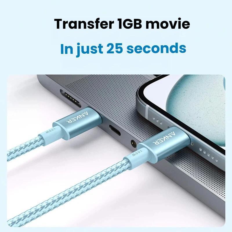 Braided USB C Fast Charging Cable 100W PD Nylon Durable Type C Power Data Cable 9