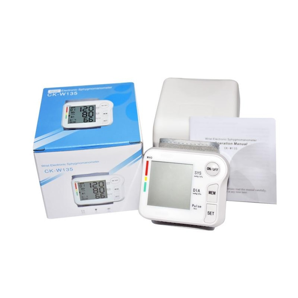 Digital Wrist Blood Pressure Monitor with LCD Display Portable Home BP Machine