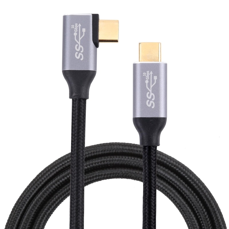 USB C Elbow Data Cable 10Gbps Fast Transfer Nylon Braided Type C Cable 3