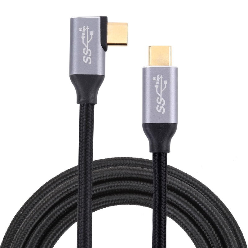 USB C Elbow Data Cable 10Gbps Fast Transfer Nylon Braided Type C Cable 5