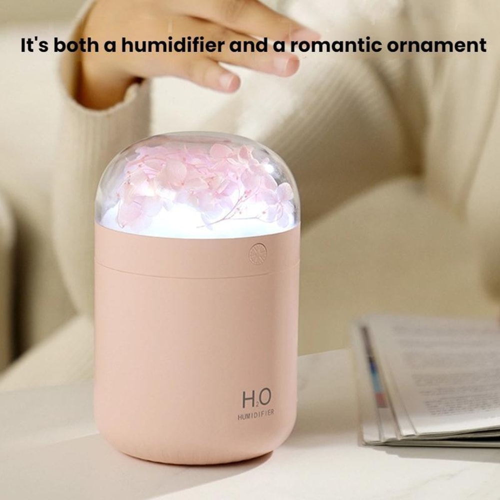 USB Flower Humidifier for Bedroom and Desk with Ambient Light