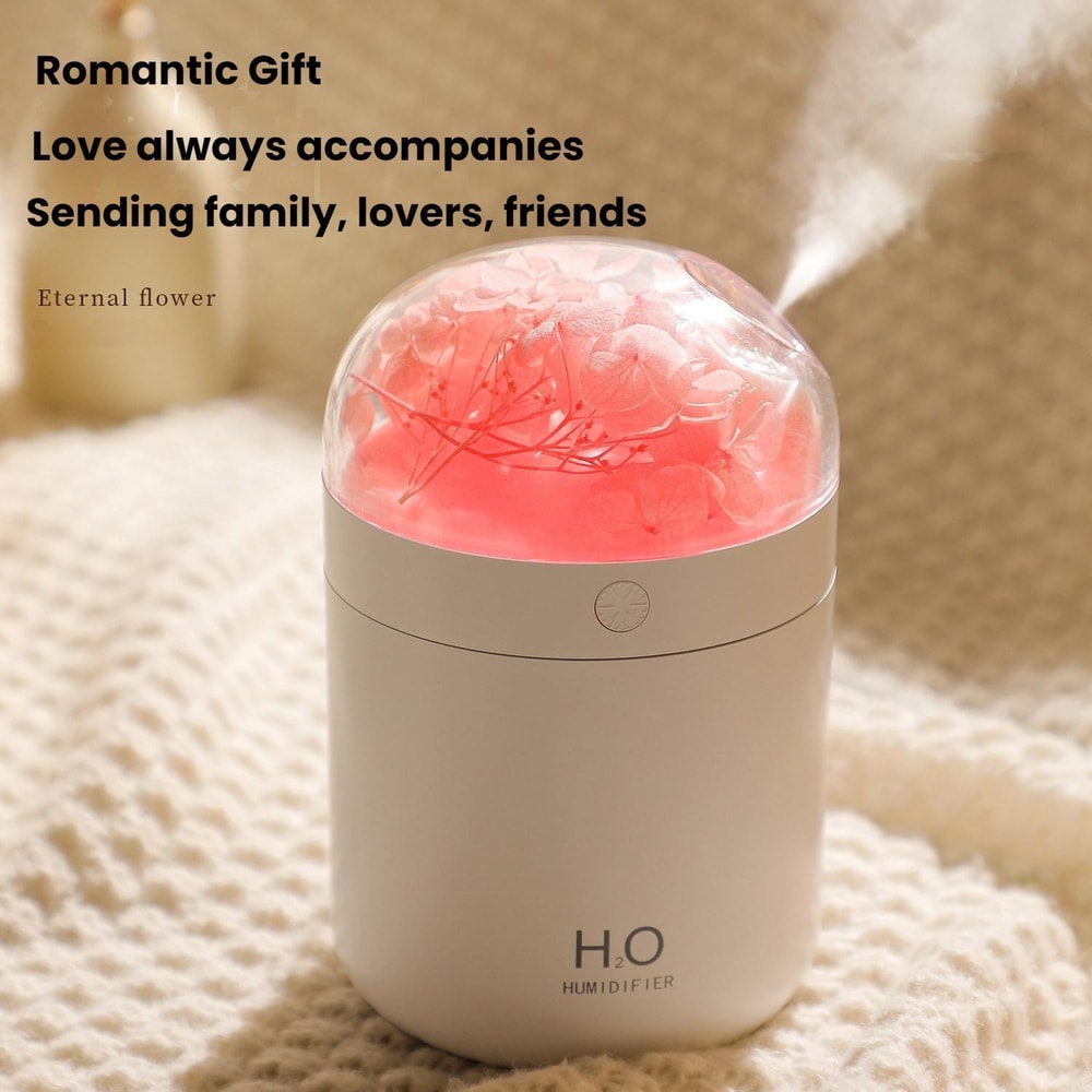USB Flower Humidifier for Bedroom and Desk with Ambient Light