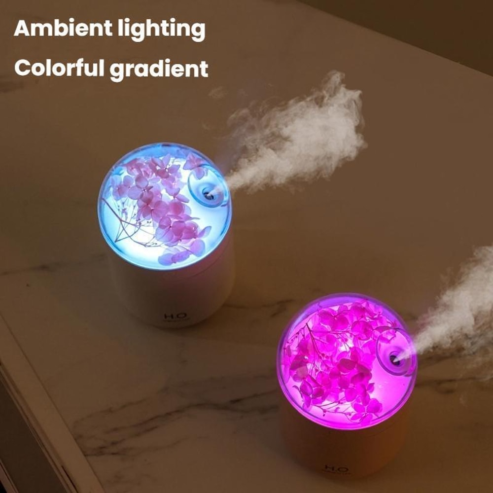 USB Flower Humidifier for Bedroom and Desk with Ambient Light
