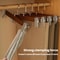 Wooden Pants Hanger With Adjustable Clips NonSlip SpaceSaving Closet Organizer 1