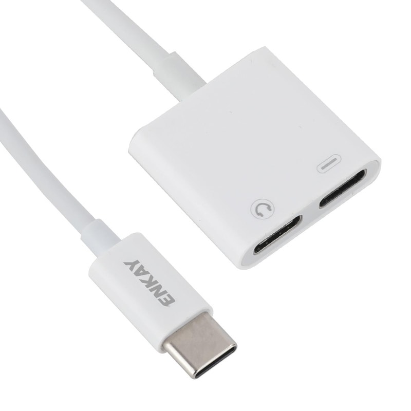USB C Splitter Audio Charging Adapter Dual Type C Headphone Cable 4