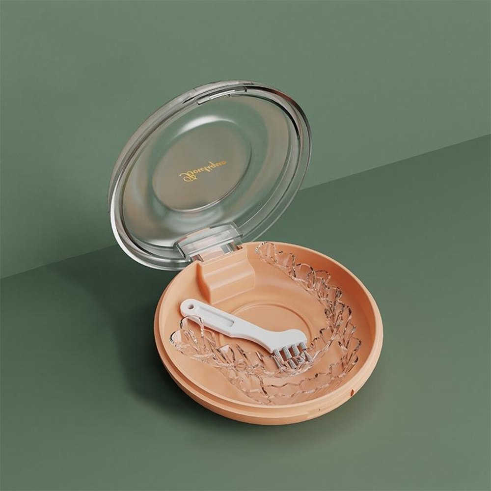 Portable Denture Case With Silicone Seal Travel Retainer Case Orthodontic Storage Box 8