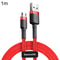 Reversible Braided Micro USB Charging Cable Fast Sync Durable Double Sided Cord