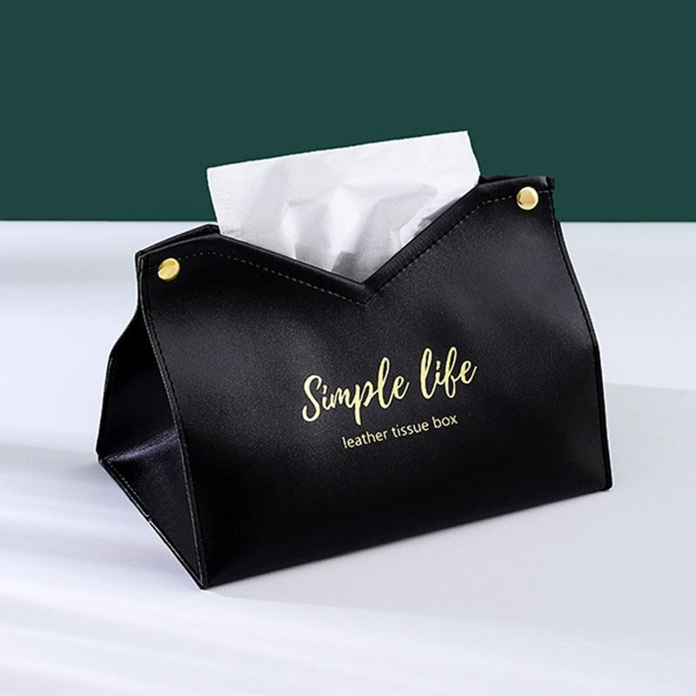 Luxury PU Leather Tissue Box Cover For Home Car Elegant Tissue Holder Storage Case 6