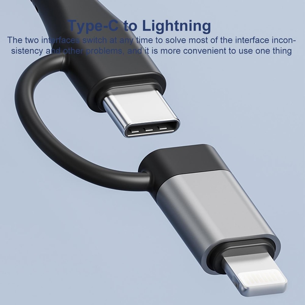 5 In 1 USB C Hub Multiport Adapter Card Reader For Lightning And Type C Devices 4