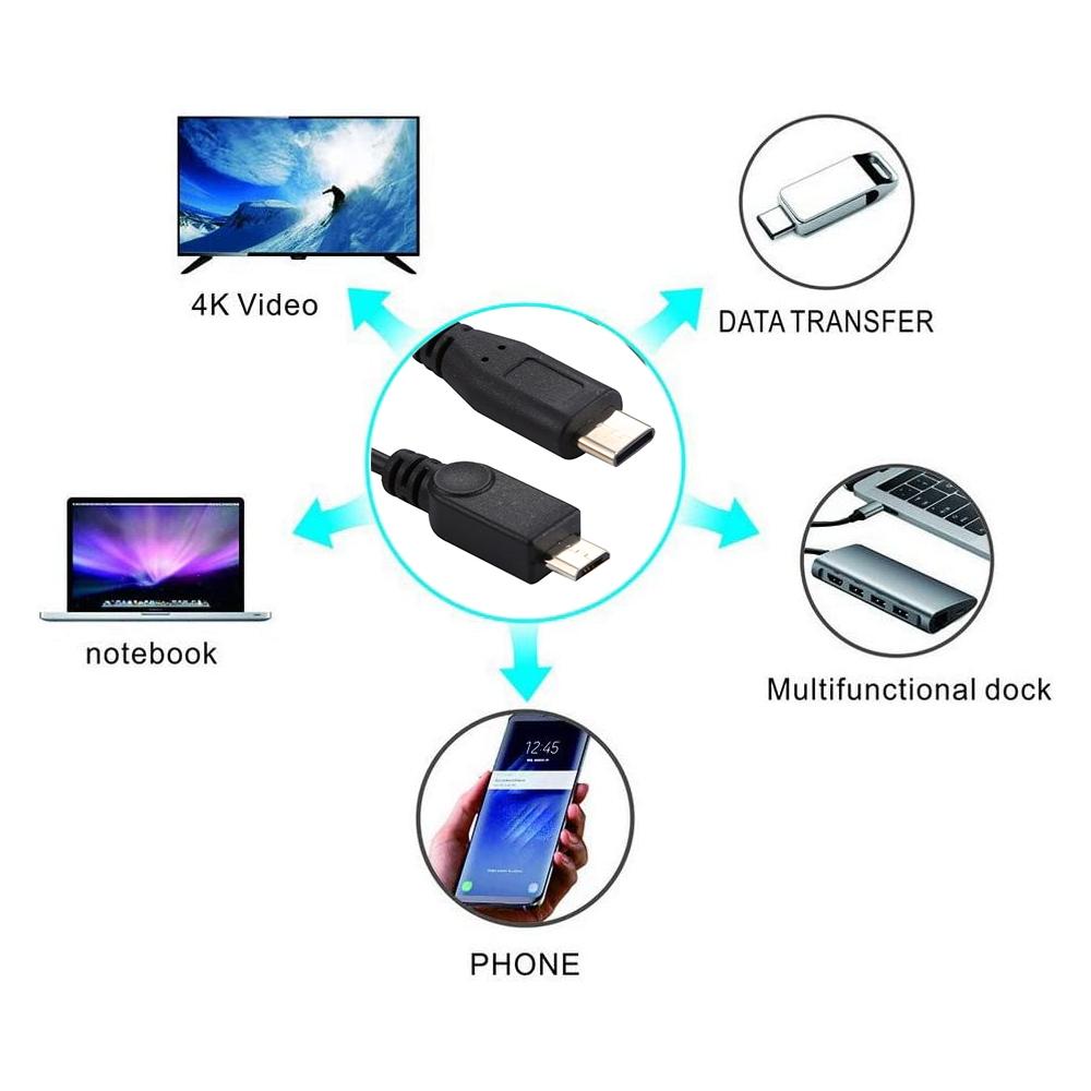 3 In 1 USB C Micro USB Y Cable Adapter For Charging And Data Sync 3