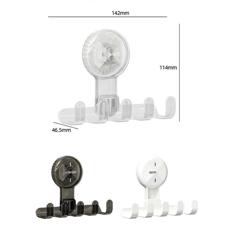 Multifunctional Suction Cup Hook Rack No Drill Adhesive Wall Organizer 1