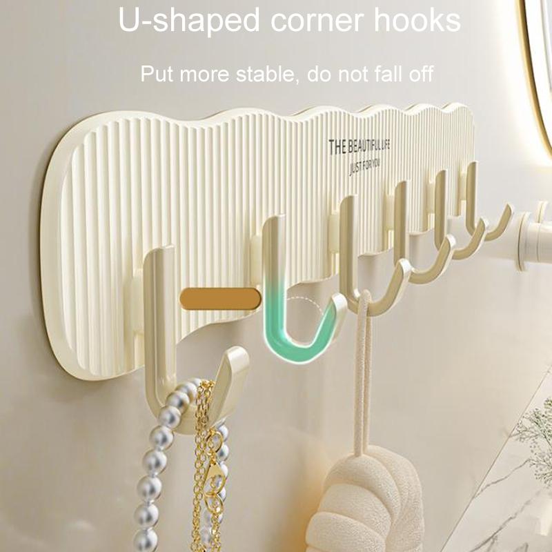 No Drill Adhesive Wall Hooks Strong Hold Bathroom Kitchen Storage Rack 2