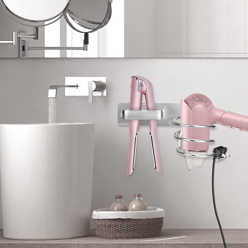 Aluminum Hair Tool Organizer Wall Mount for Blow Dryer, Flat Iron & Curling Iron