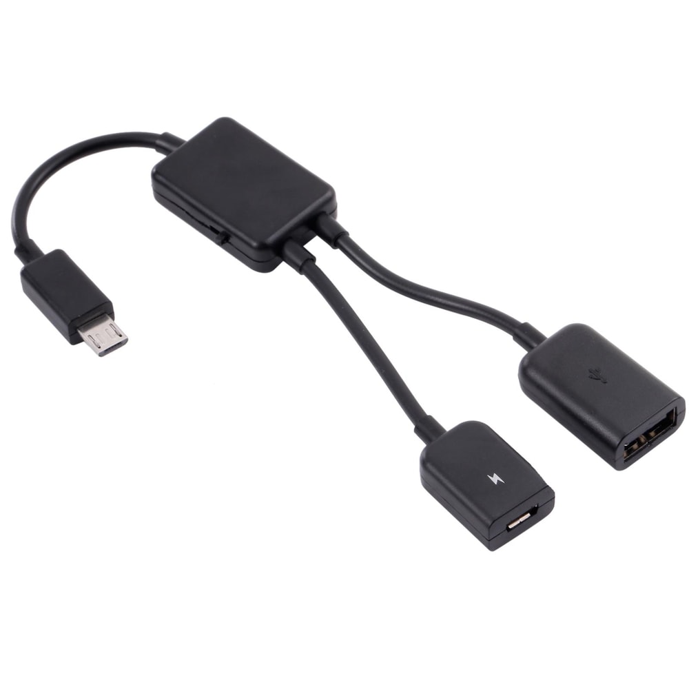 2 In 1 Micro USB OTG Splitter Adapter Cable For Phone And Tablet Connectivity 2