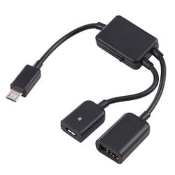 2 in 1 micro usb otg splitter adapter cable for phone and tablet connectivity
