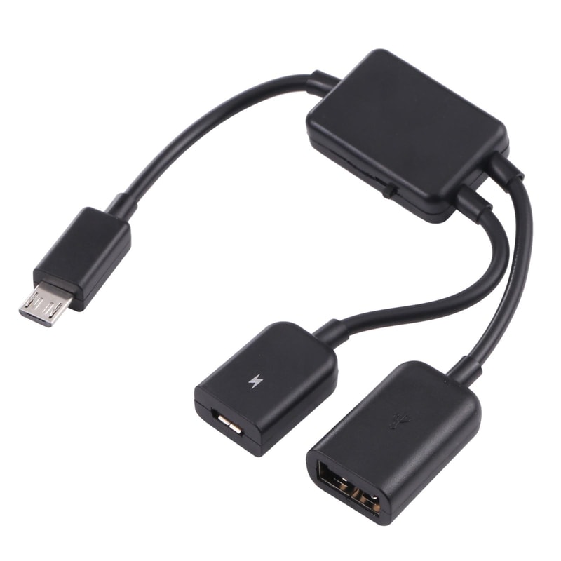 2 In 1 Micro USB OTG Splitter Adapter Cable For Phone And Tablet Connectivity 0