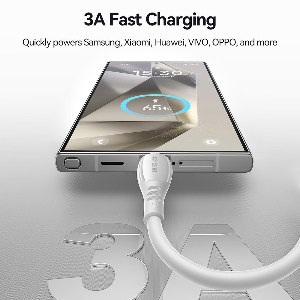 Vibrant Series 3A USB To Type C Fast Charging Cable For Reliable Charging And Data Sync 1